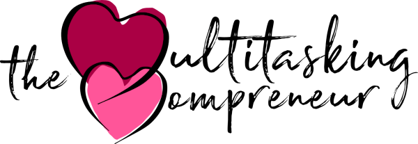 The Multitasking Mompreneur logo features to hearts hugging each other. | Multitasking Momprenur